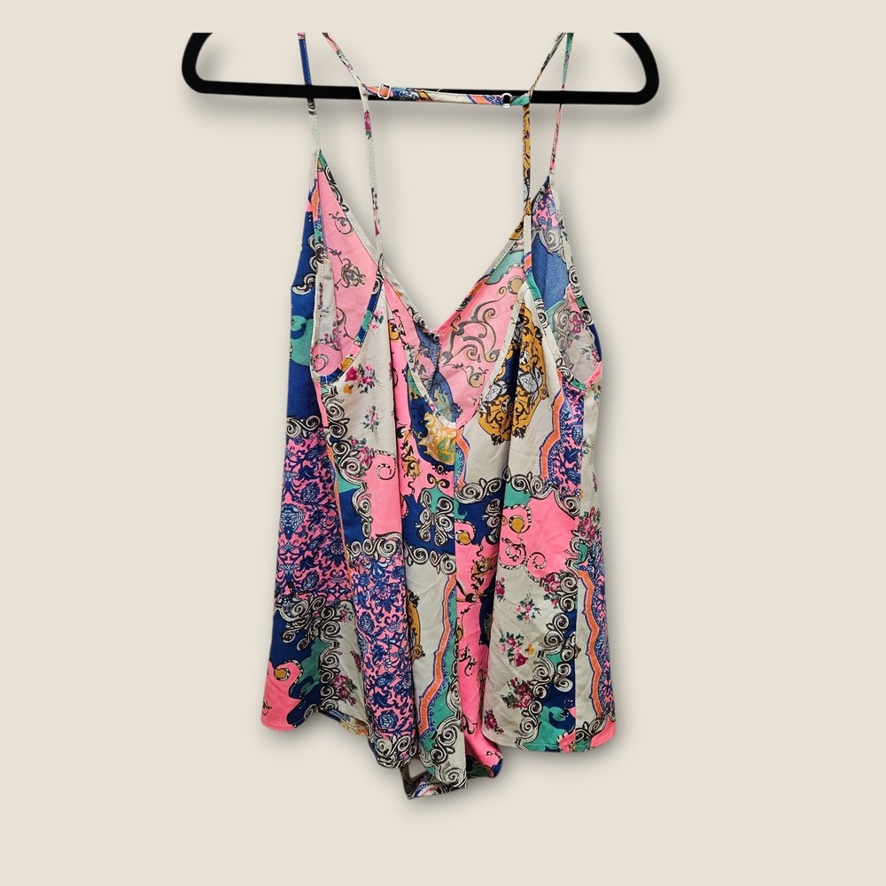 Angel Biba Romper Size 10 Multicolor Floral Print Sleeveless Casual